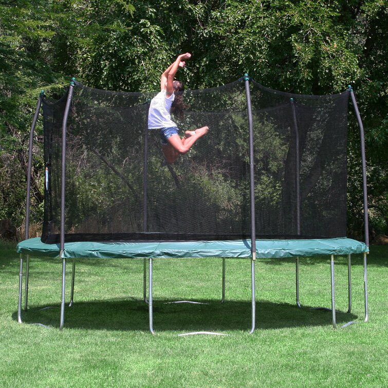 Trampoline safety clearance enclosure